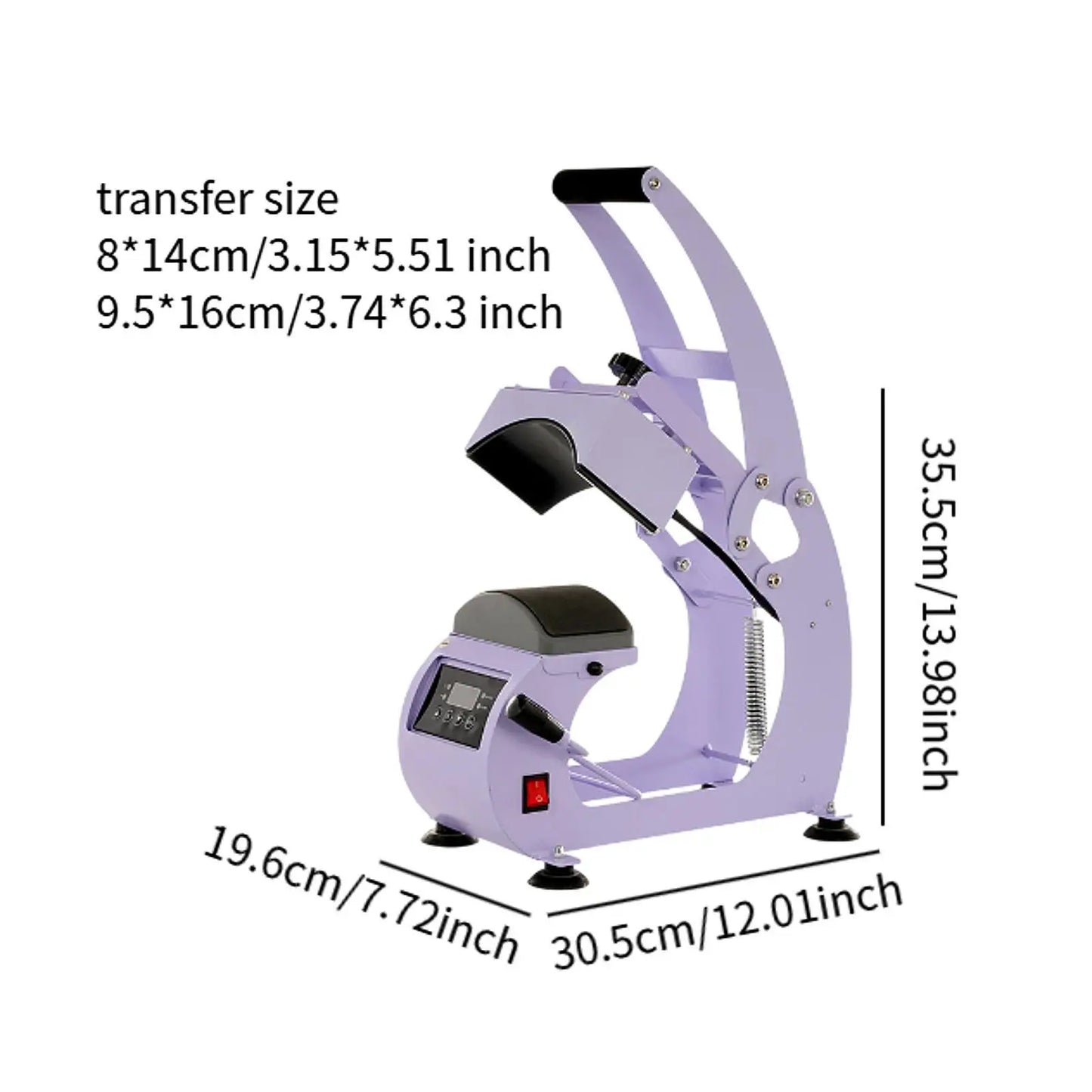 Cap Heat Press Machine Stable Performance 550W with 2Pcs Interchangeable Platens Resuable Hat Heat Press with Cap Stretcher