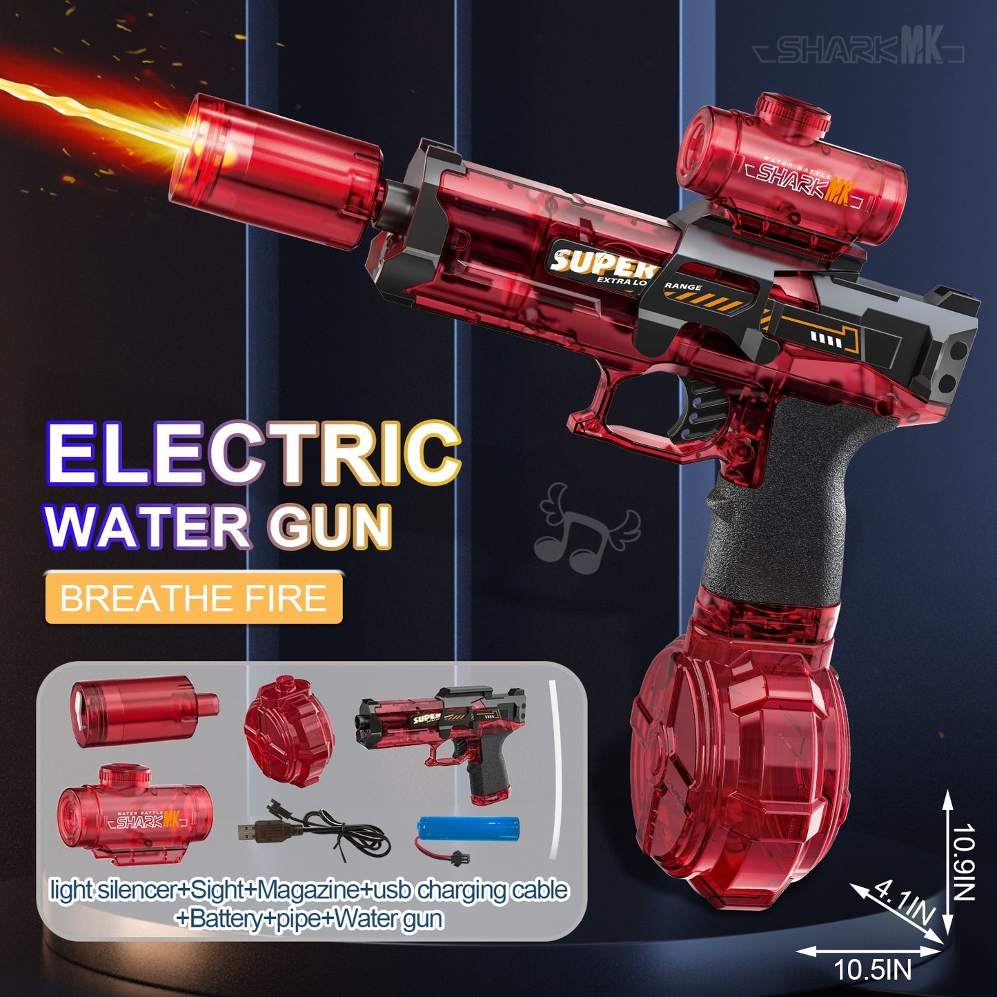 LED Lights Electric Water Guns Children Simulated Shooting Recoil Powerful Automatic Water