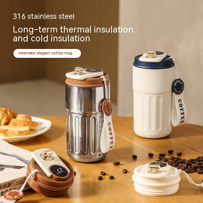 Smart Digital Thermal Bottle Portable Coffee Mug Stainless Steel Water