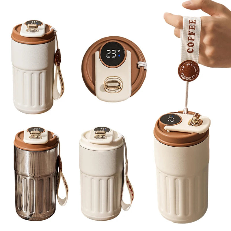 Smart Digital Thermal Bottle Portable Coffee Mug Stainless Steel Water