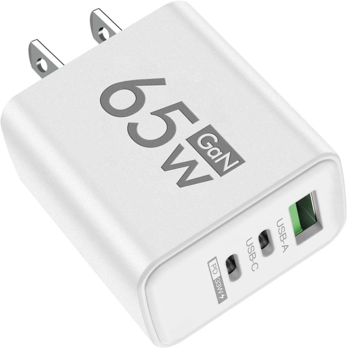 65W GaN USB C Charger 3 Ports Fast Charging Type C Phone Charger Adapter For iPhone 15 Samsung Xiaomi Huawei Quick Wall Charger