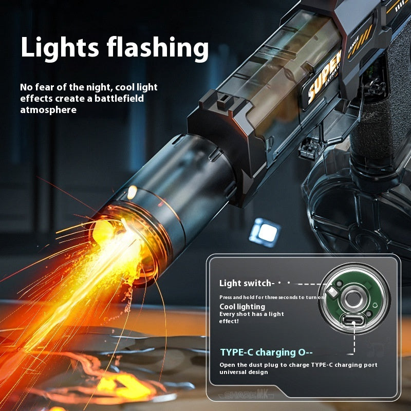 LED Lights Electric Water Guns Children Simulated Shooting Recoil Powerful Automatic Water