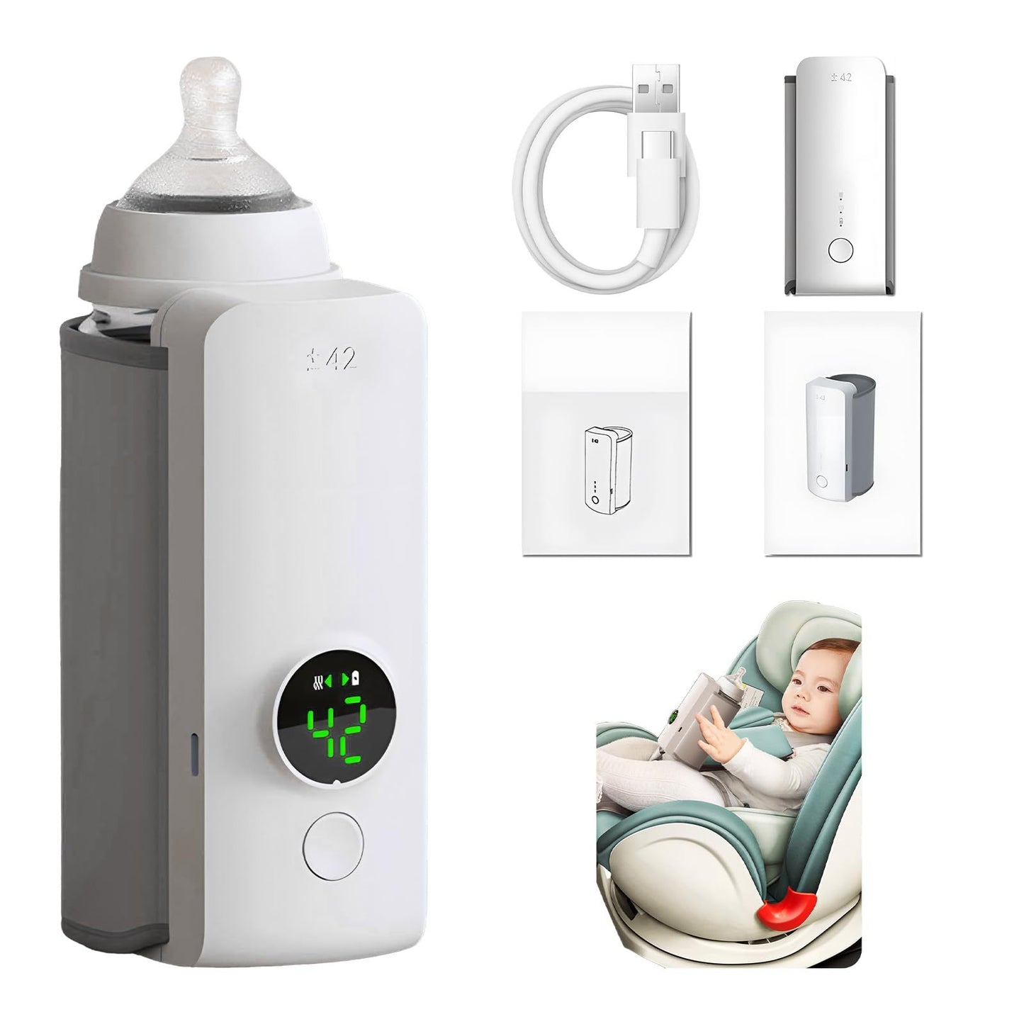 Wireless Baby Bottle Warmer USB Charging And Heating