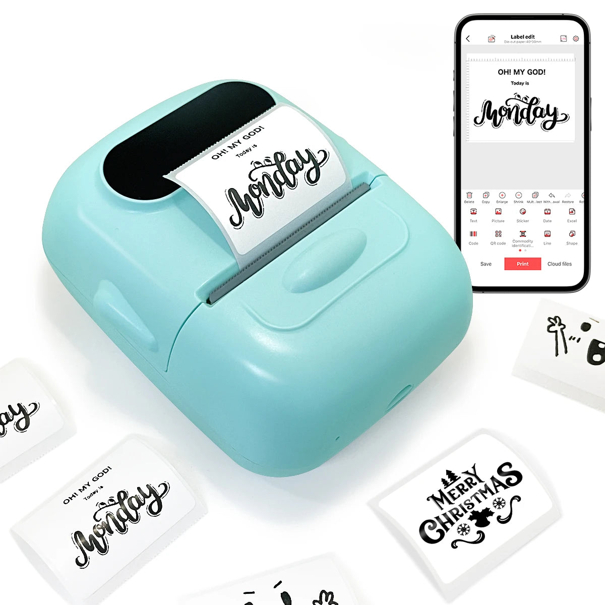 MARKLife P50 Thermal Wireless Label Printer Portable Bluetooth Sticker Mini Printer Barcode Label Maker Price Tag Printers DIY