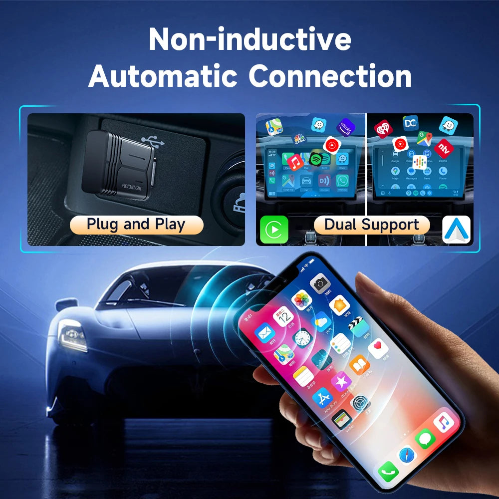 2024 NEW HEYINCAR 2in1 Wireless Android Auto Adapter  Carplay Wireless For Renault Arkana Captur Clio MEGANE AUSTRAL ZOE E-Tech