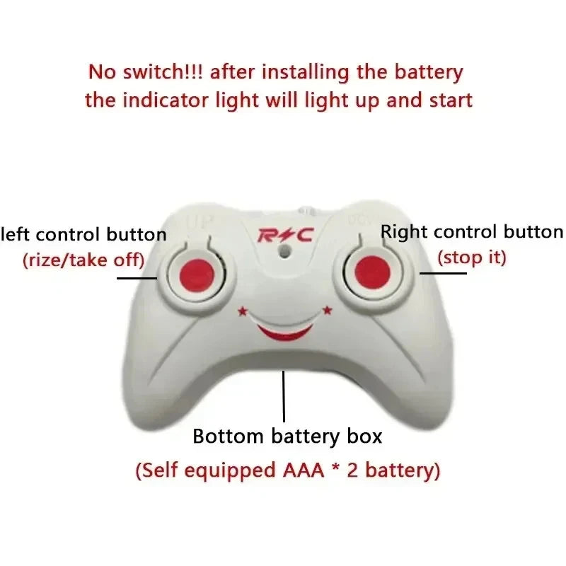 Rechargeable Mini RC Drone Remote Safe Fall-resistant RC Helicopters Drone Children Toys（No remote control battery）