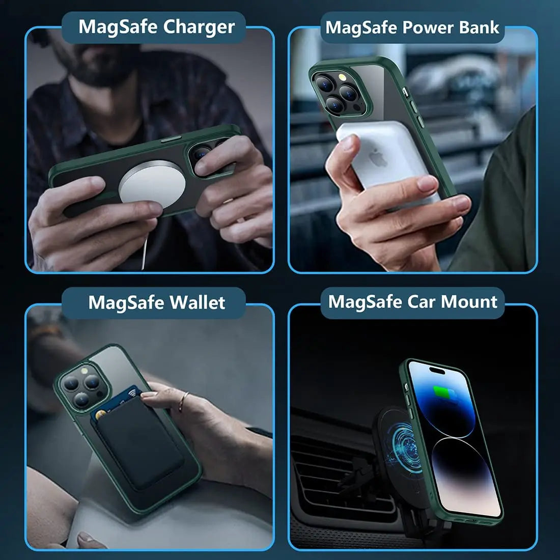 Green Camera Lens Screen Protector Case For Magsafe Mag Safe iPhone 15 15Pro 14 Plus 13 Pro Max 12 11 14Pro Cover Accessories