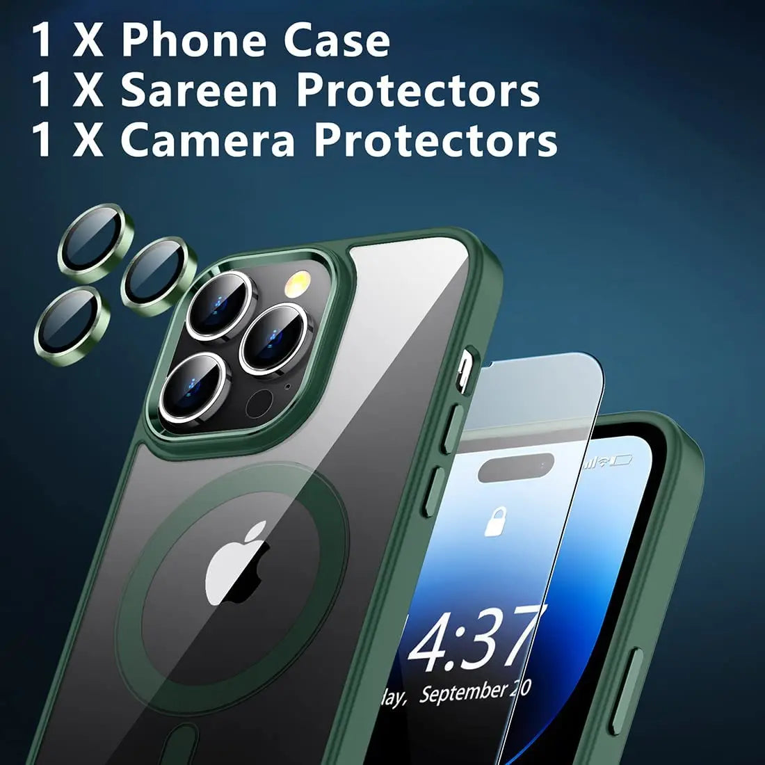 Green Camera Lens Screen Protector Case For Magsafe Mag Safe iPhone 15 15Pro 14 Plus 13 Pro Max 12 11 14Pro Cover Accessories