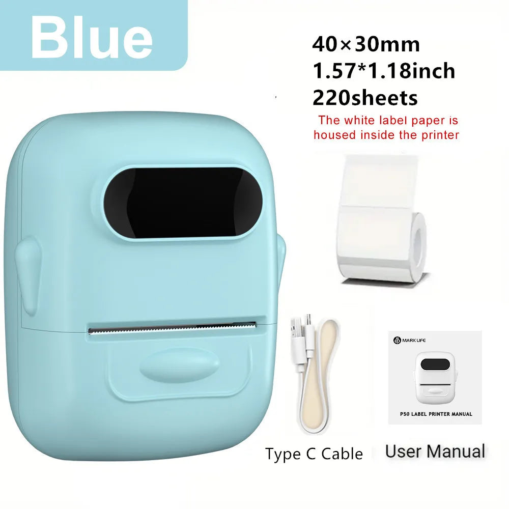 MARKLife P50 Thermal Wireless Label Printer Portable Bluetooth Sticker Mini Printer Barcode Label Maker Price Tag Printers DIY
