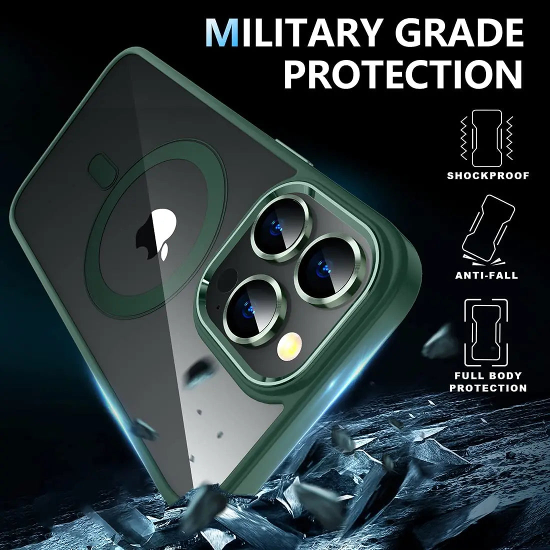 Green Camera Lens Screen Protector Case For Magsafe Mag Safe iPhone 15 15Pro 14 Plus 13 Pro Max 12 11 14Pro Cover Accessories