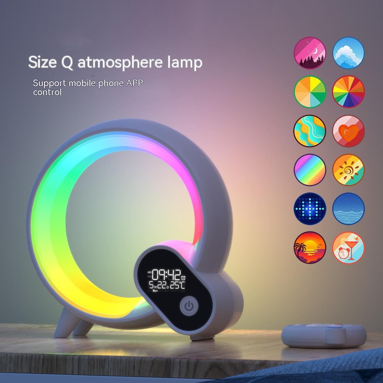 Creative Q Light Analog Sunrise Digital Display Alarm Clock Bluetooth Audio Intelligent Wake-up